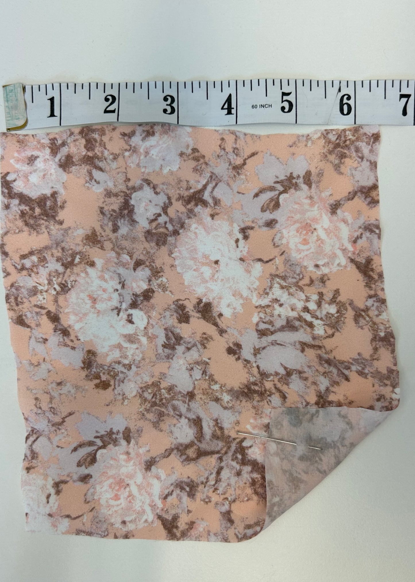 Beige flower print rayon