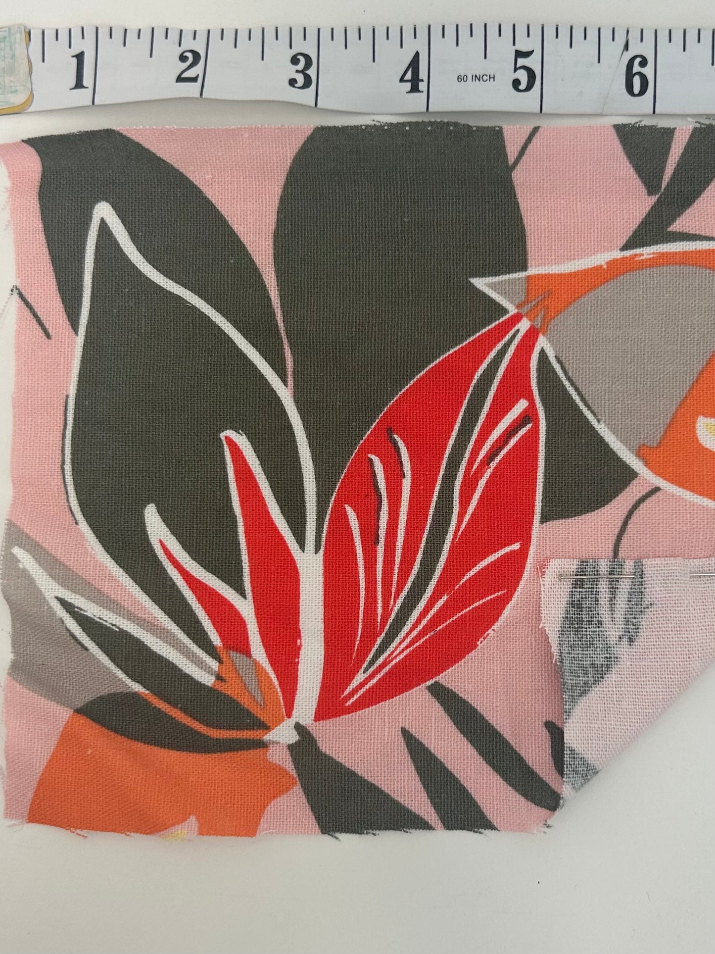 Flower print woven linen