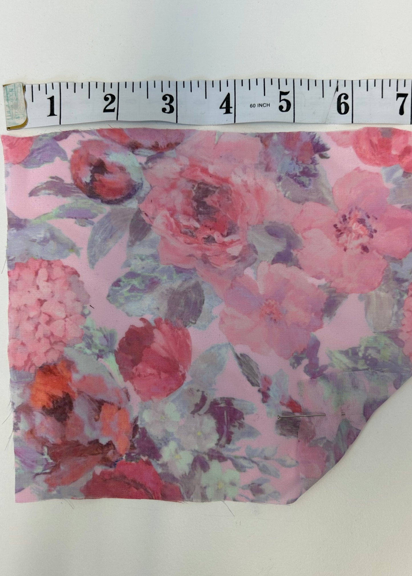 Pink flower print rayon