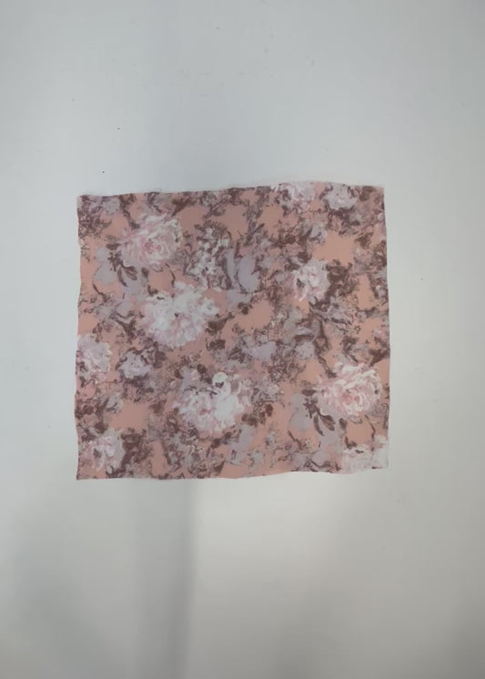 Beige flower print rayon